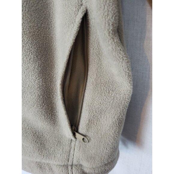 Columbia Jacket Men's (L) Beige Tan Full Zip Fleece Logo Fall Lightweight Unisex - Picture 2 of 6